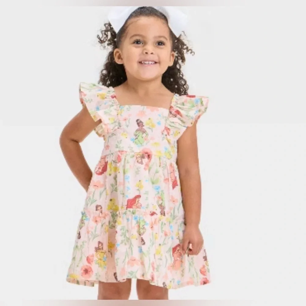 DISNEY PRINCESS Toddler Girls' Ariel Belle Tiana Swiss Dot Dress size 3T